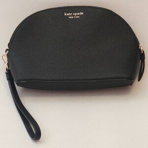 KATE SPADE Cameron Medium Dome Cosmetic Clutch Makeup Bag BLACK